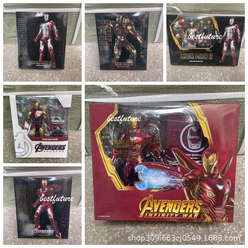 โมเดลฟิกเกอร์ Avengers Shf Iron Man 4 Action Figure MK85 MK50 MK7 MK20 MK5 Articulado Sh Figuarts ของเล่นสําหรับเด็ก