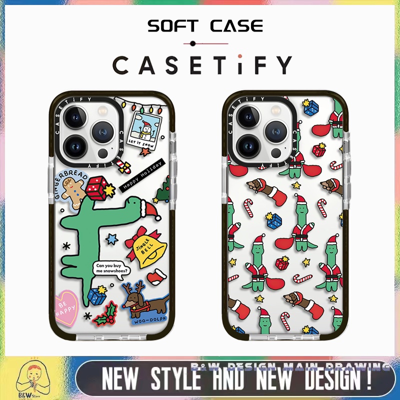 เคสโทรศัพท์มือถือแบบนิ่ม กันกระแทก ลายไดโนเสาร์คริสต์มาส สําหรับ iPhone 15ProMax 15Pro 15Plus 15 14 13 12 11 Pro Max X XS XR