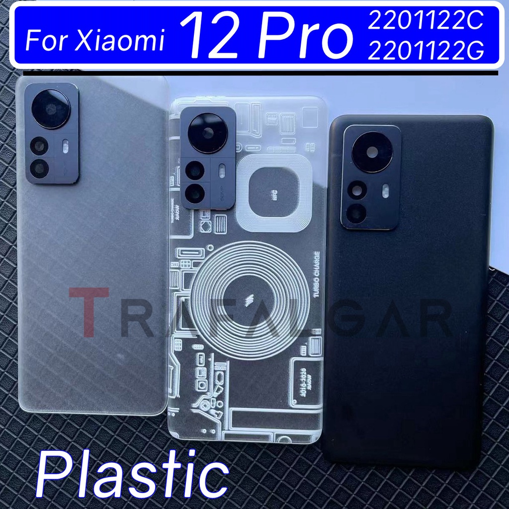 เคสพลาสติก ปิดด้านหลัง พร้อมเลนส์กล้อง และกาว สําหรับ Xiaomi 12 Pro 2201122C 2201122G