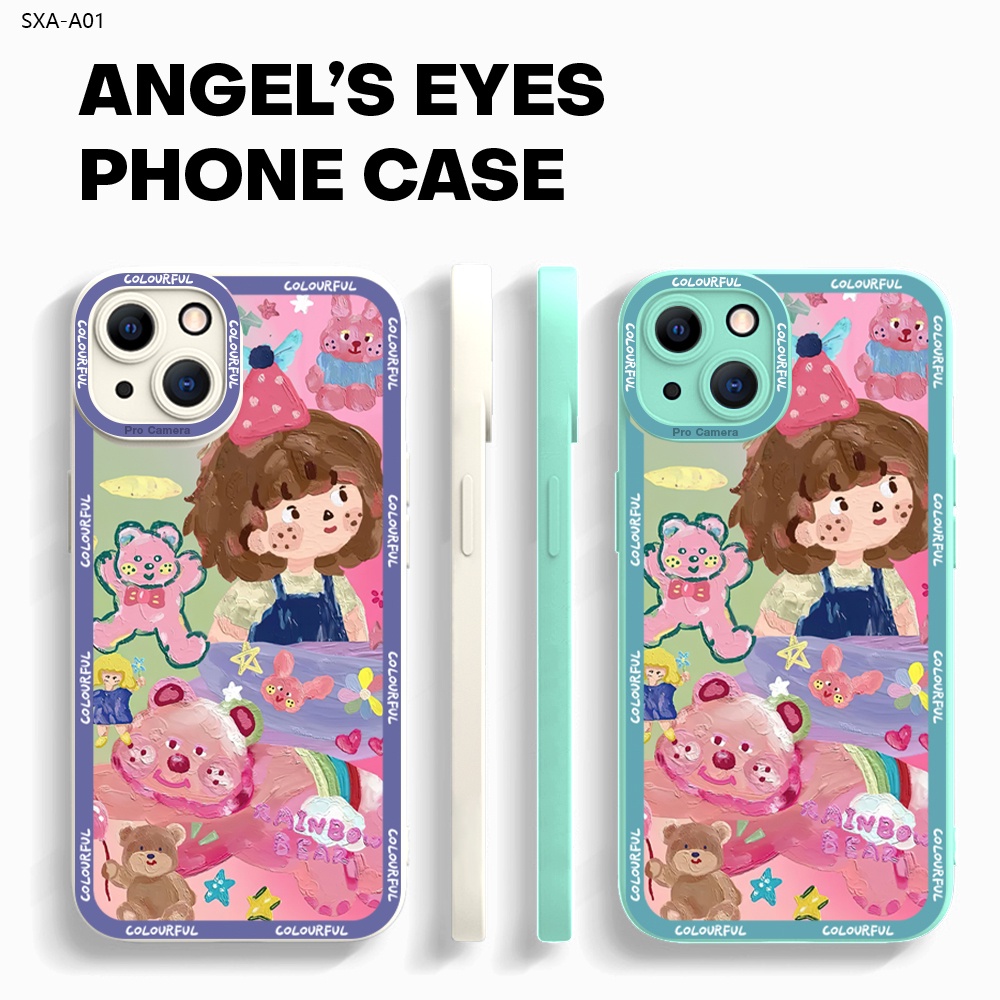 Compatible With Samsung Galaxy A01 A70 A72 A6 A7 A9 A9S Plus 2018 5G เคสซัมซุง สำหรับ Oil Painting Little Girl เคสนิ่ม เคสโทรศัพท์
