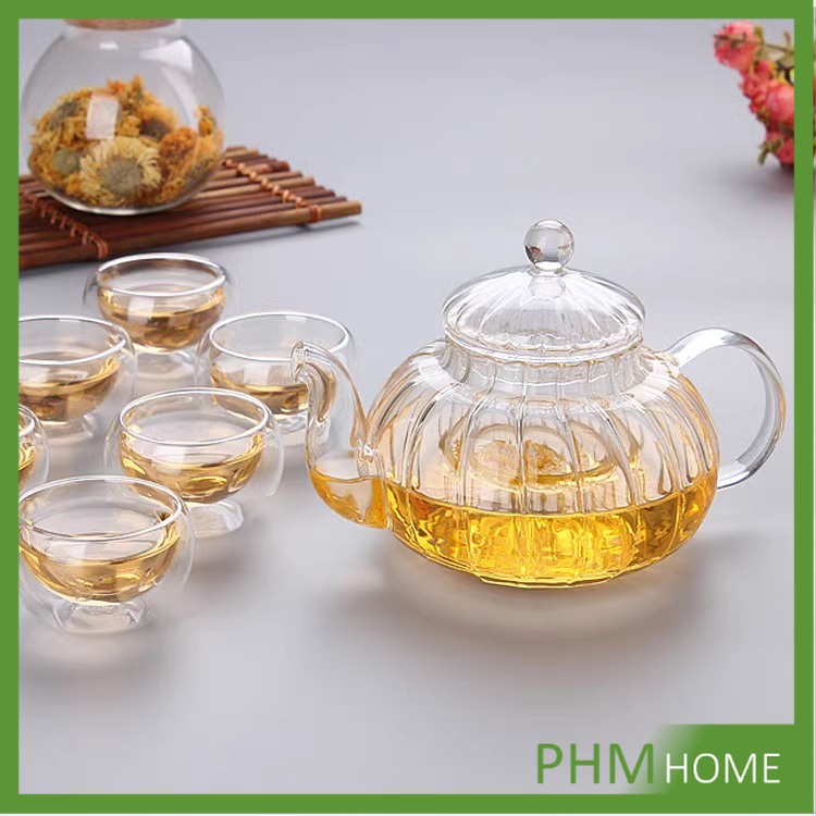 กาชงชา ทนต่ออุณหภูมิสูง กาน้ำชา แก้วคุณภาพสูง 400ml 600ml Glass teapot