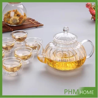 กาชงชา ทนต่ออุณหภูมิสูง กาน้ำชา แก้วคุณภาพสูง 400ml 600ml Glass teapot