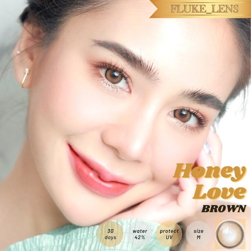 ตาหวานนัว🧸 Honey Love คอนแทคเลนส์(โตปานกลาง) Luxzylens เลนส์กรองแสง ผลิตที่เกาหลี ของแท้รับจากบริษัทโดยตรง honeylove รูปที่ 5