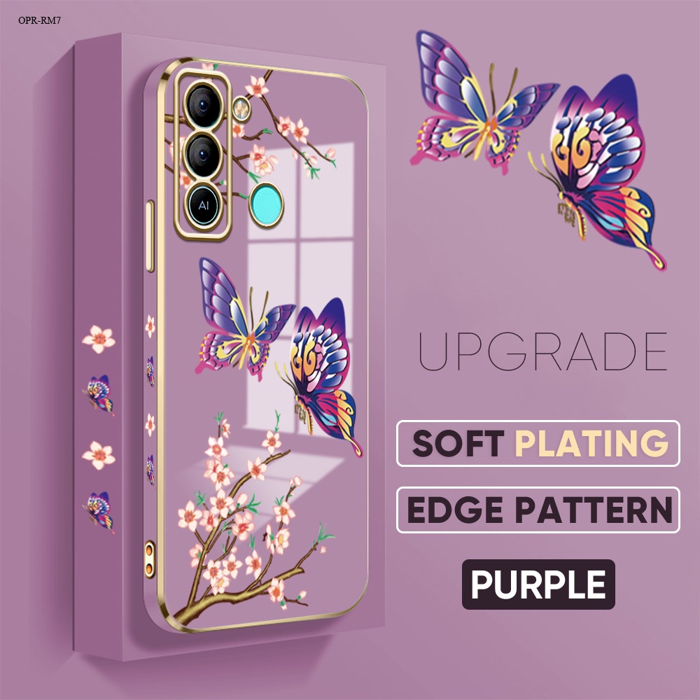 Realme 7 7i 6 6i 5 5S 5i 2 Pro 5G เคสเรียวมี สำหรับ Electroplating TPU Case Cartoon Butterfly TPU เคสโทรศัพท์