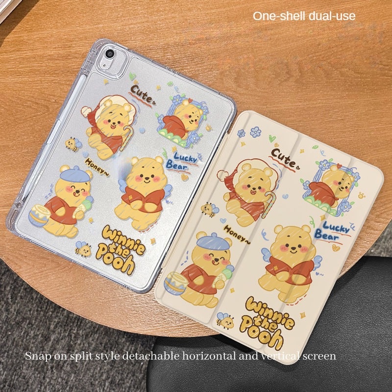 iPad Air 4 เคสซิลิโคน ลายการ์ตูนหมี Winnie สําหรับ iPad รูปที่ 4