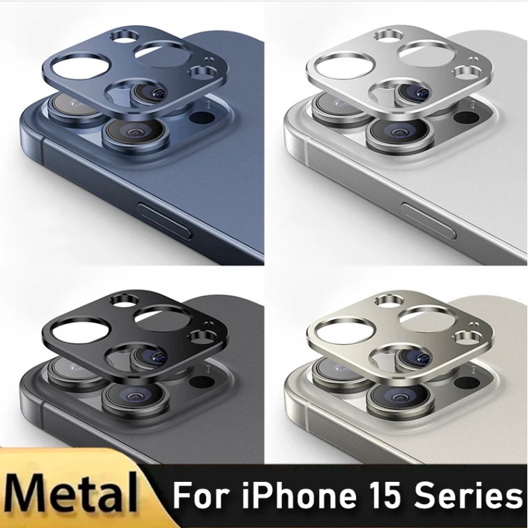 สําหรับ IPhone 15 Series โลหะ เลนส์กล้อง ขอบ ป้องกันเต็มรูปแบบ สําหรับ IPhone 15 Pro Max 15 Plus Mini เคสป้องกันเลนส์ด้านหลัง