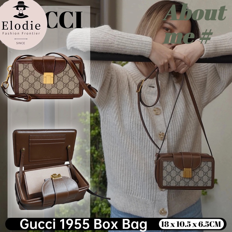 Gucci 1955 กระเป๋าถือหัวเข็มขัดกระเป๋าสะพายข้างผู้ชาย