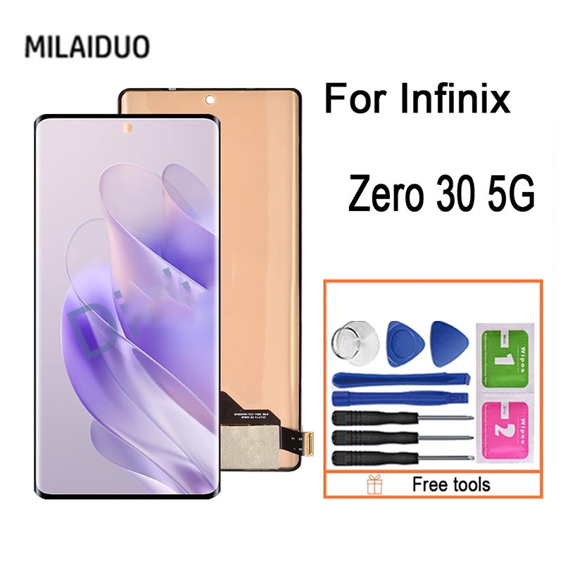 6.78 AMOLED LCD สําหรับ Infinix Zero 30 5G X6731/ Zero 30 4G X6731B เปลี่ยนหน้าจอสัมผัส LCD