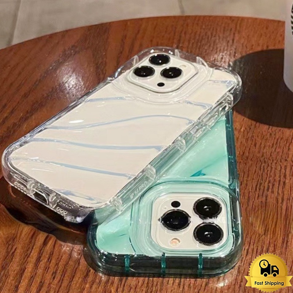 เคสเลเซอร์ใส for iPhone 15 11 12 13 14 Pro Max plus 7 8 plus ฝาครอบโทรศัพท์กันกระแท TPU ป้องกันปลอก เคสโทรศัพท์ อ่อนนุ่ม