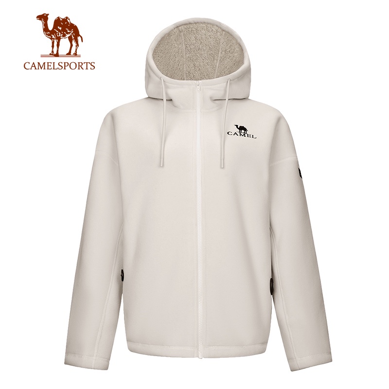 CAMEL SPORTS เสื้อแจ็กเก็ต ผ้าฟลีซ มีฮู้ด ขนแกะ คอมโพสิต หนา อินเทรนด์ สําหรับผู้หญิง