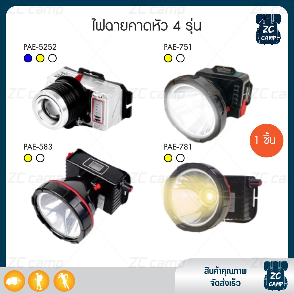 ลูกค้าใหม่ 1 ฿ ZC ไฟฉายคาดหัว ไฟฉายแรงสูง ไฟส่องกบ Led