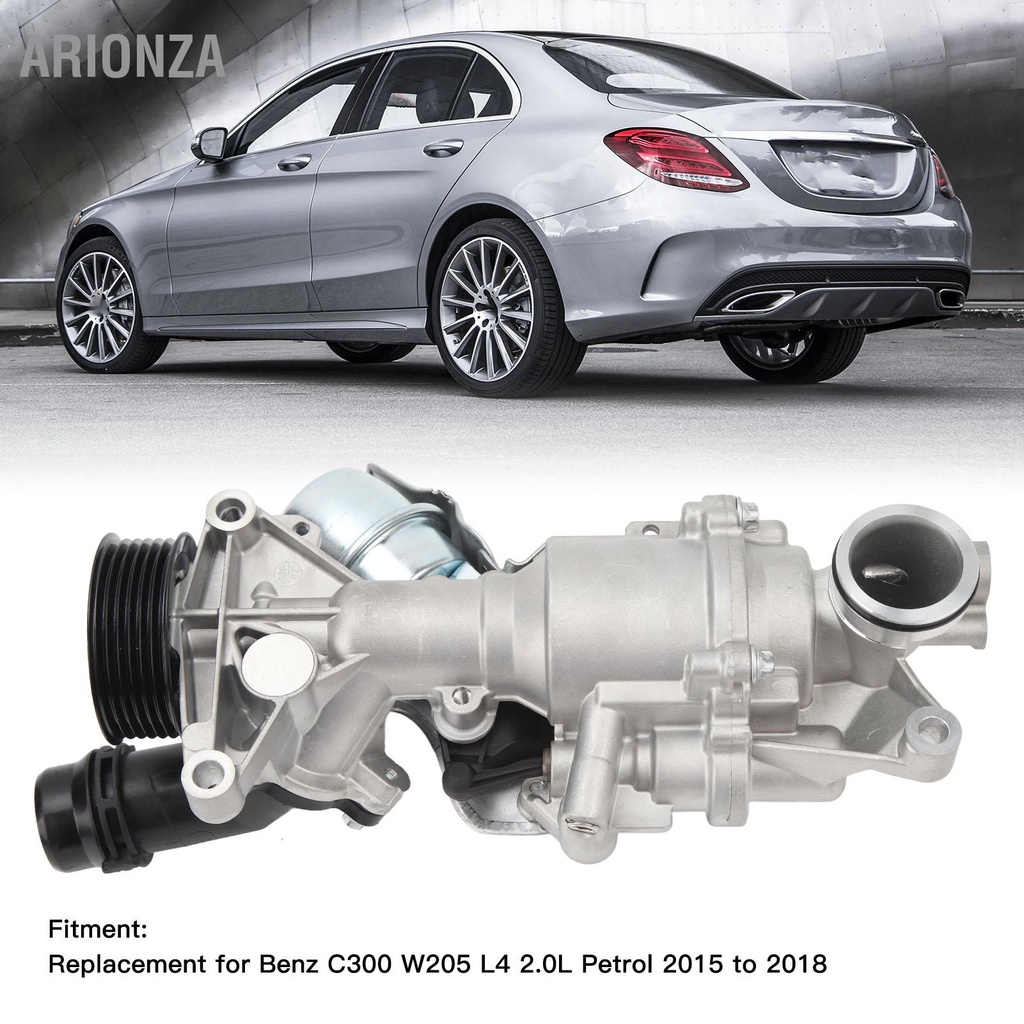 ARIONZA ปั๊มน้ำเครื่องยนต์ A2742001407 Cooling Coolant ปั๊มน้ำสำหรับ Benz C300 W205 L4 2.0L เบนซิน 2015 ถึง 2018