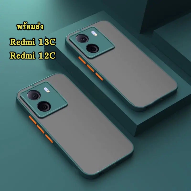 เคสขอบสี ผิวด้าน เคสกันกระแทก สำหรับ Xiaomi Redmi 13C เคสโทรศัพท์ Redmi 13C 12C 10A 10C A1 A2Plus เคส เรดมี่13C