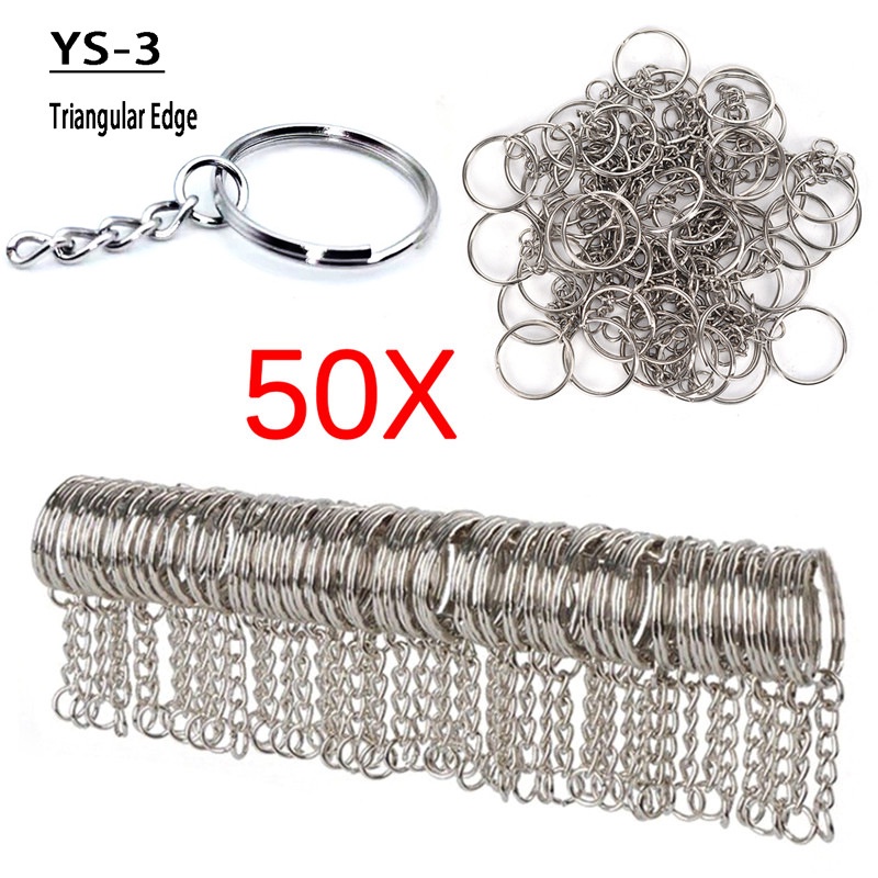 50 ชิ้น 25 มม. พวงกุญแจ พวงกุญแจ เครื่องประดับ กระเป๋าสตางค์ เชื่อมโยง โซ่โลหะ กลม หัวเข็มขัด เรียบ สุนัข นูน แหวนวงกลม