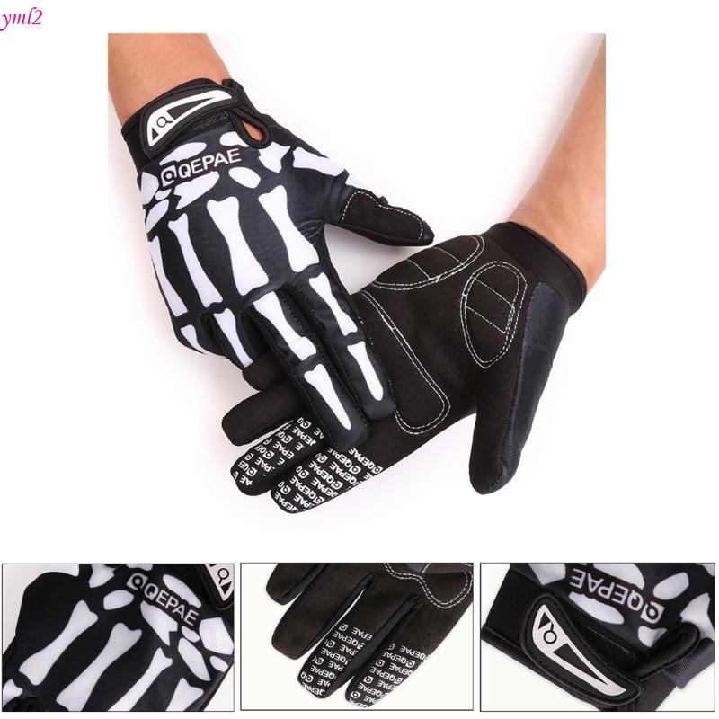 Yml2 ถุงมือ ลายโครงกระดูก กันลม เหมาะกับเล่นกีฬากลางแจ้ง ฤดูหนาว สําหรับผู้หญิง และผู้ชาย