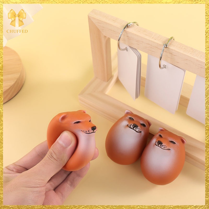 Chuffed> ตุ๊กตาสุนัขชิบะ ไข่สมจริง PVC สําหรับตกแต่งบ้าน ออฟฟิศ ของขวัญคริสต์มาส