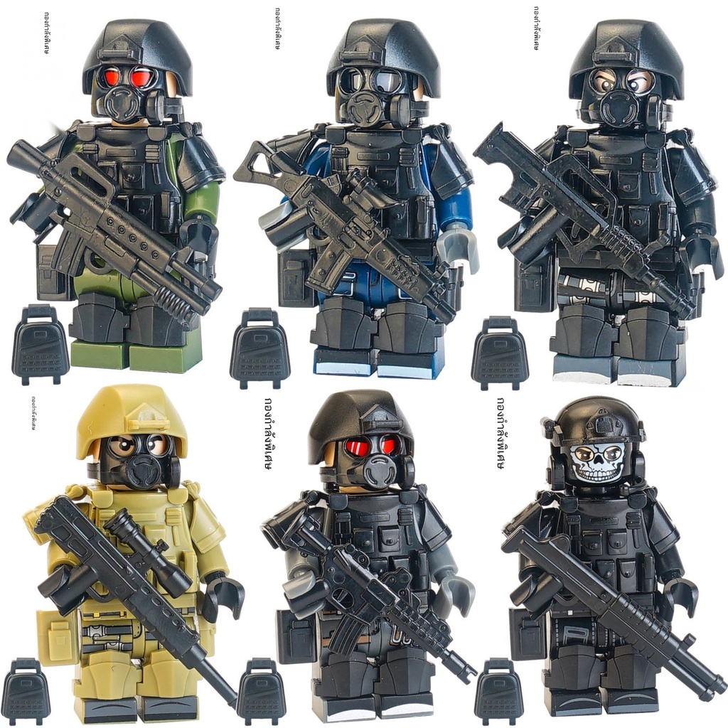 หุ่นจำลองทหารขนาดเล็กสำหรับสร้างอาวุธและอุปกรณ์ของหน่วย SWAT