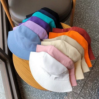 หมวกบักเก็ตหมวกเปล่าหลายสี หมวกบักเก็ตสีพื้น ผ้าหนา ทรงสวย 2​ ด้าน ทรงสวยผ้าหนา