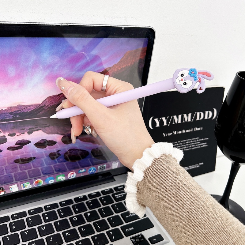 เคสซิลิโคนนิ่ม ลายการ์ตูนไดโนเสาร์น่ารัก สําหรับ Apple Pencil 3 USB C 1 Generation 2nd iPad Tablet Touch Pen Stylus
