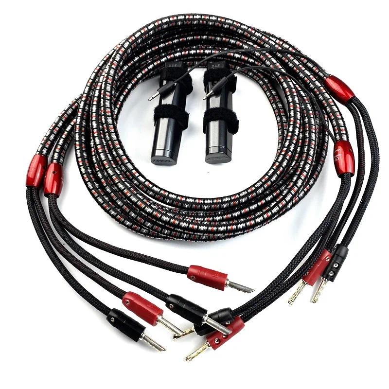 คู่ CV8 Full-Range HiFi Audio สายลําโพงเครื่องขยายเสียงลําโพงสายฮอร์น Y Spade & Banana Plug