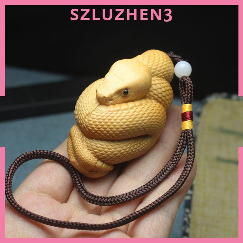 [Szluzhen3] ฟิกเกอร์ไม้แกะสลัก รูปปั้นงู สําหรับตกแต่งบ้าน