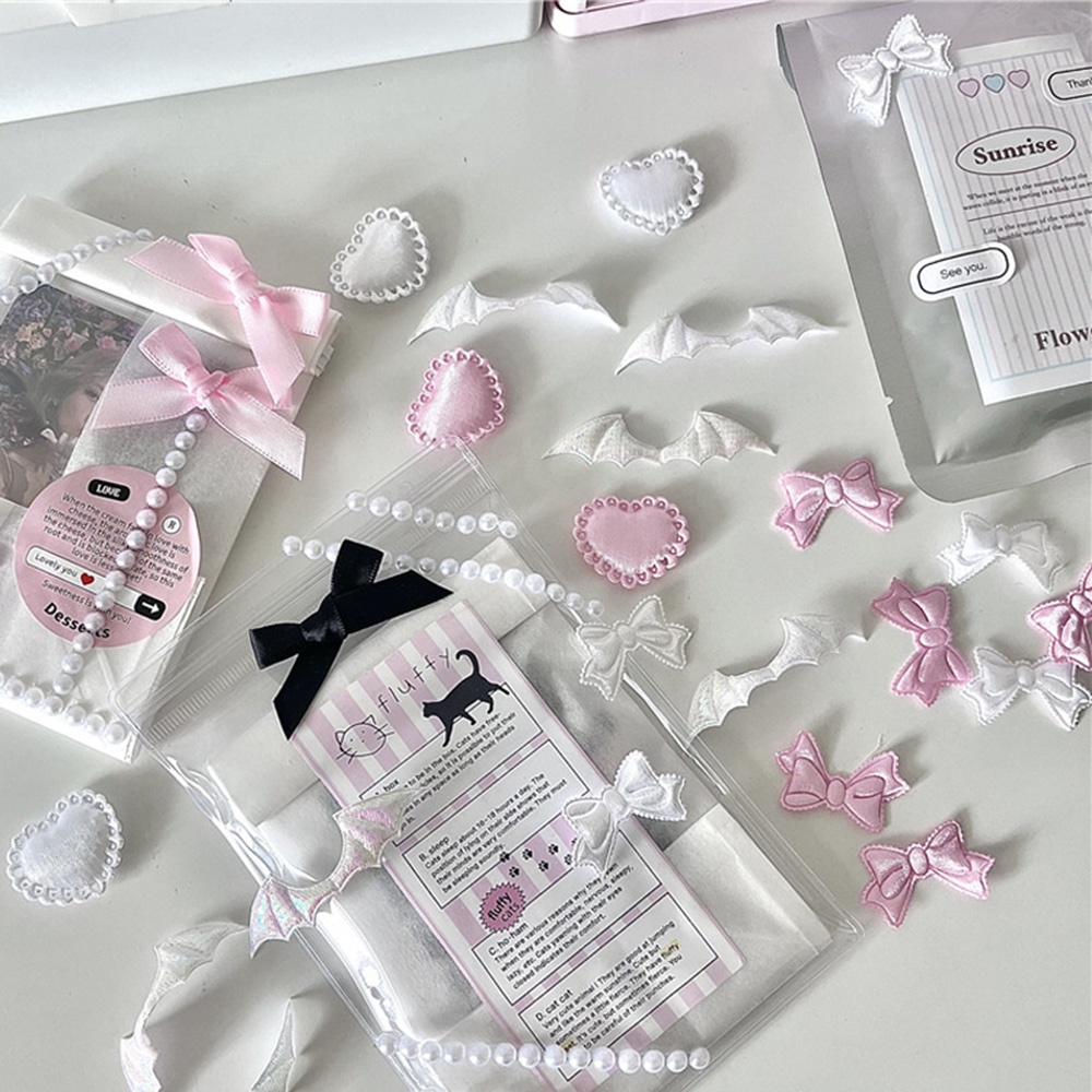 โบว์ หัวใจ อุปกรณ์เสริมบรรจุภัณฑ์ วัสดุ DIY ของขวัญ ตกแต่ง โฟโต้การ์ด ที่ใส่การ์ด อุปกรณ์เสริม ฝาครอบการ์ด 10 ชิ้น