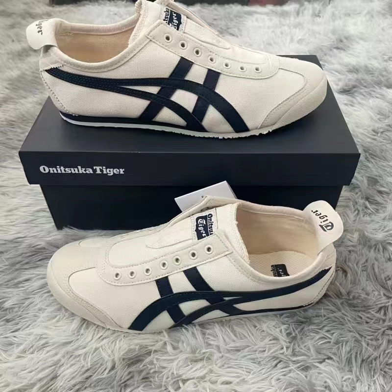 Onitsuka ญี่ปุ่นน้ําหนักเบากีฬารองเท้าลําลองผ้าใบ Lazy Lace-Free ผู้ชายผู้หญิงรองเท้า