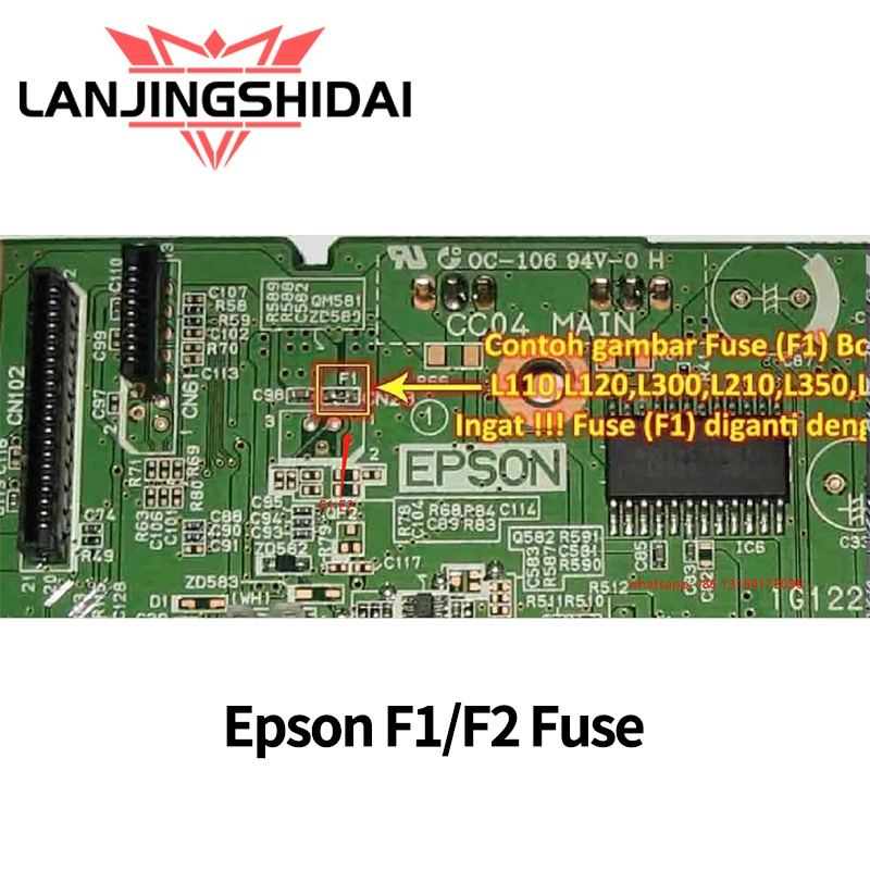 เมนบอร์ดฟิวส์ F1 F2 สําหรับ EPSON T50 L110 L120 L210 L350 L805 R330 L1300 L850 L655 L800 10 ชิ้น