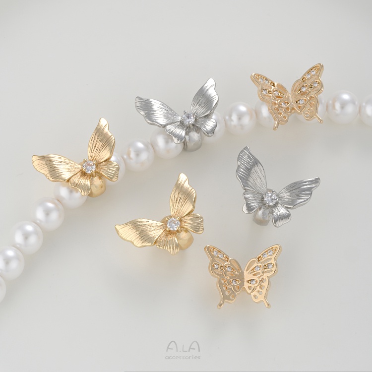 Spacer ลูกปัดผีเสื้อทําด้วยมือ diy 14K Gold-clad สีระบุฝังเพทาย ราคา ถูกที่สุด ดีลบีเคเค แกลเลอรีภาพที่ 9