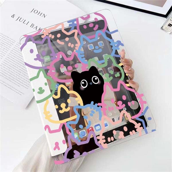 【หมุนตั้งได้】เคสสำหรับไอแพด คริสตัล หน้าใส-หลังใส gen7/gen8/gen9 10.2 pro11 pro12.9 Case หมุนได้ 360° มีช่องปากกา