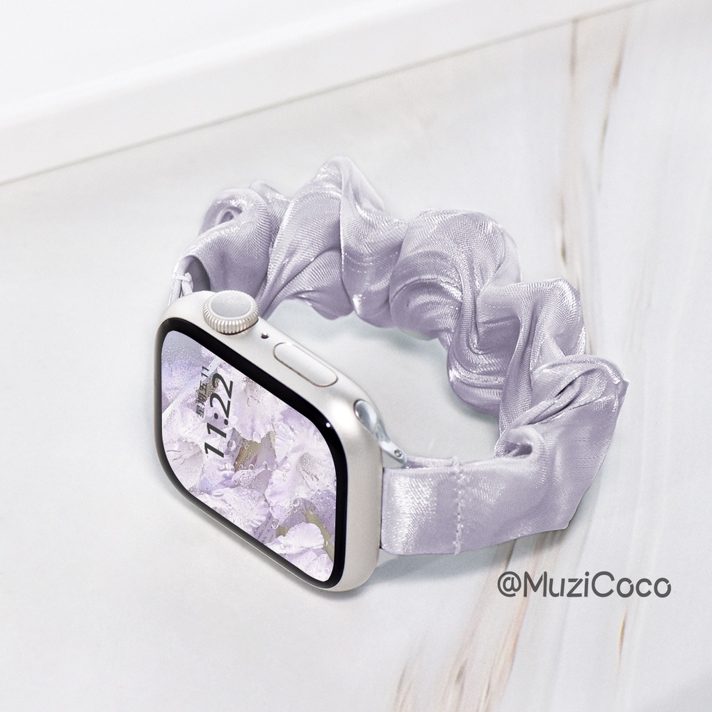 ยืดหยุ่น Scrunchie สําหรับ iWatch 45 มม.44 มม.40 มม.38 มม.42 มม.41 มม.ผม watchBand สําหรับ Series 10 9 8 7 6 5 4 3 น่ารักสีธรรมดาสายนาฬิกา 46 มม.42 มม.Ulrta Ulrta Ulrta Ulrta Ulrta2 49 มม.