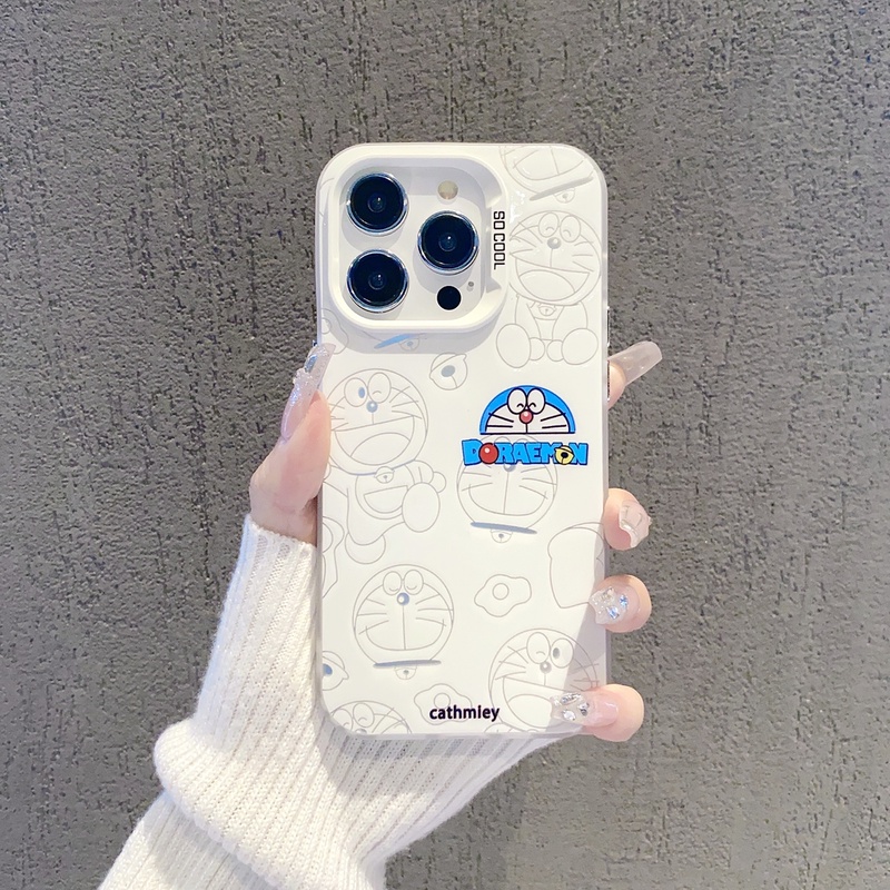 เคส iphone hone IP 11 12 IP 13 14 15plus 13 14 15 PROMAX การ์ตูน Doraemon A Dream Anti drop, Anti สิ่งสกปรก, ทนทานปุ่มโลหะเคสโทรศัพท์