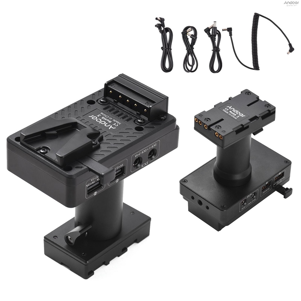 Andoer อะแดปเตอร์แบตเตอรี่ดัมมี่ V-Lock V Mount พร้อมก้านปรับได้ สําหรับแบตเตอรี่ BP-U30 BP-U35 BP-U