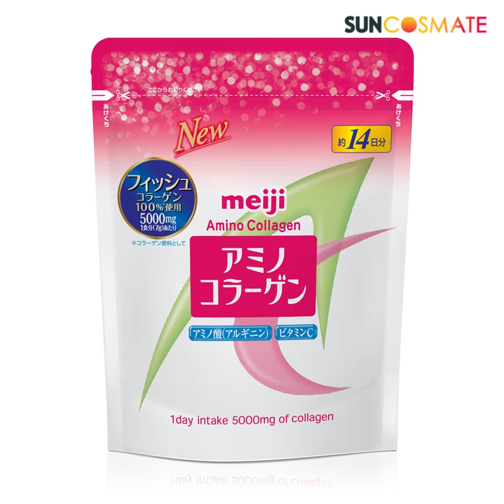 Meiji Amino Collagen 98g ผลิตภัณฑ์เสริมอาหารคอลลาเจนเปปไทด์ ช่วยบำรุงฟื้นฟูให้ผิวผ่อนคลาย