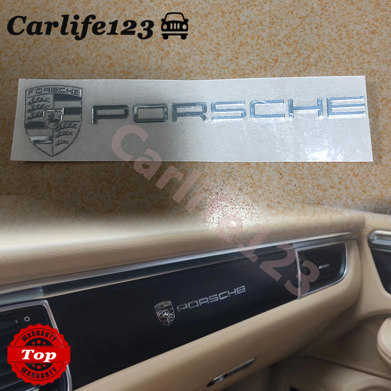 สติกเกอร์โลหะ ลายโลโก้ Porsche Macan Cayenne Panamera Taycan 718 911 สําหรับติดตกแต่งภายในรถยนต์