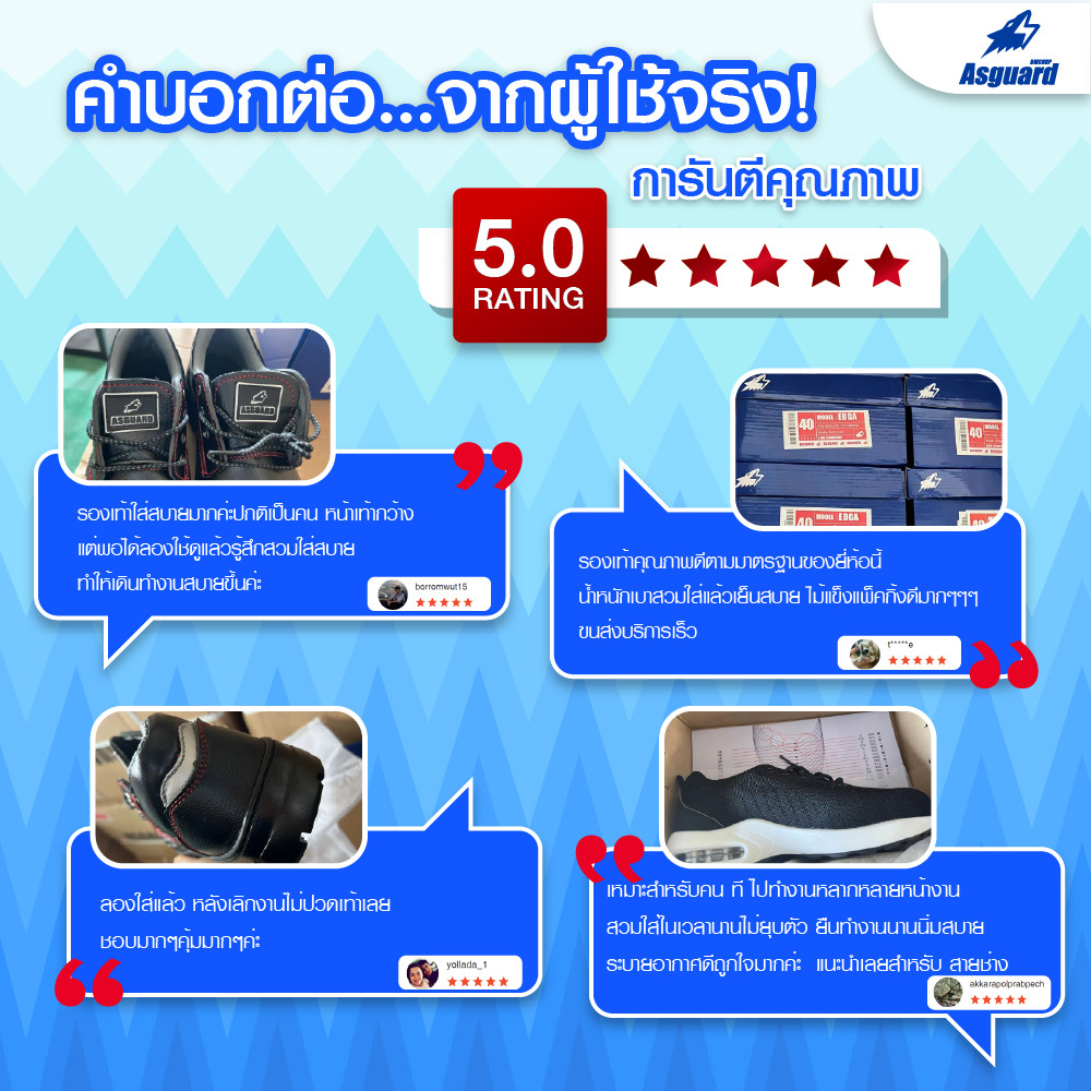 🔥[มีหน้าร้าน] รองเท้าเซฟตี้ หัวเหล็ก LEO พื้นเหล็ก ใส่ทำงาน กันลื่น ทนทาน แถบสะท้อนแสง Asguard Shop