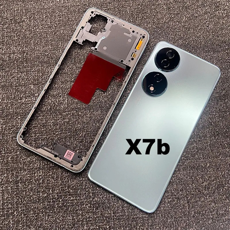 ที่อยู่อาศัยเต็มรูปแบบสําหรับ Huawei Honor X7b ฝาครอบกระจกด้านหลังประตูกรอบกลางด้านหน้า Lcd ผู้ถือโลหะแชสซี