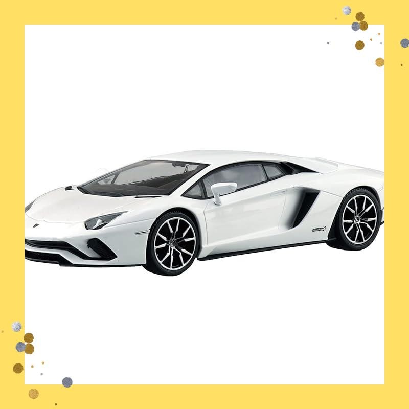 AOSHIMA 1/32 The Snap Kit Series Lamborghini Aventador S Pearl White Pre-Colored Plastic Model 12-A