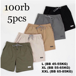 PROMO 90RB DAPAT 5 PCS Celana Pendek Broadsort Pria Wanita Unisex ukuran L XL XXL Cocok Digunakan Sehari-hari