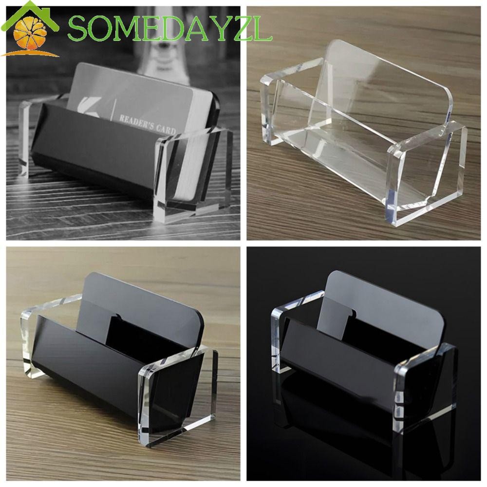 Somedayzl ที่วางนามบัตร, ที่เก็บการ์ด Black & Clear อะคริลิคผู้ถือบัตรธุรกิจ, Simple High-End Elegant Design Card Organizer ชื่อการ์ด Organizer ของขวัญ