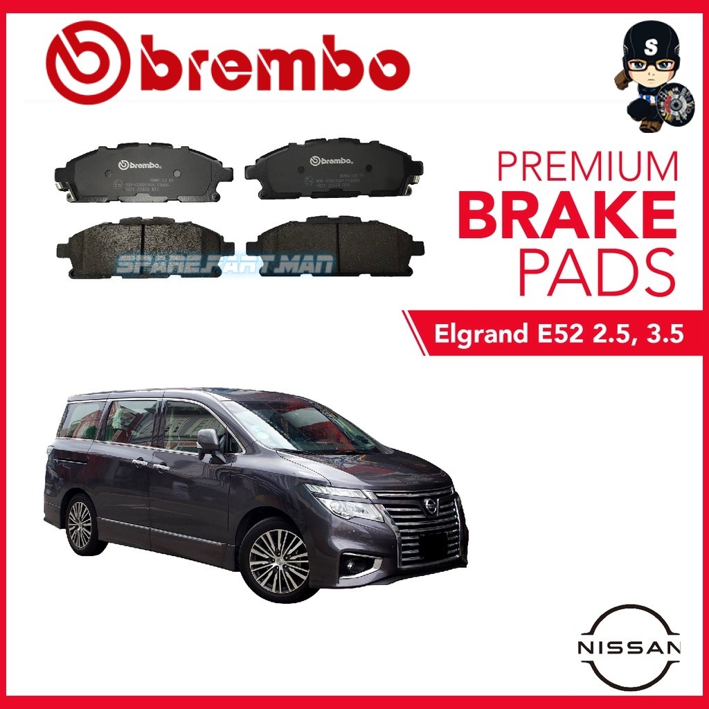 ผ้าเบรคหน้า BREMBO Nissan Elgrand E52 2.5, 3.5