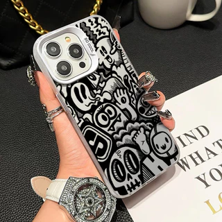 🔥GOOD🔥เคส IPhone 11 12 13 14 15 16 Pro MAX 14 15 Plus XR XSmax 7PLUS เปลือกป้องกันการตกของมอนสเตอร์กราฟฟิตี้สร้างสรรค์