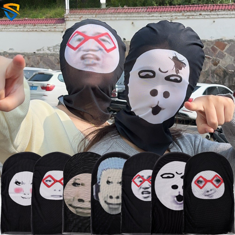 คอสเพลย์ 3D พิมพ์ตลก Full Face Coverage หน้ากากตาข่ายยืดหยุ่นพิมพ์หน้ากากสําหรับผู้ชายผู้หญิงคอสเพลย์แฟชั่น Balaclava Headwear