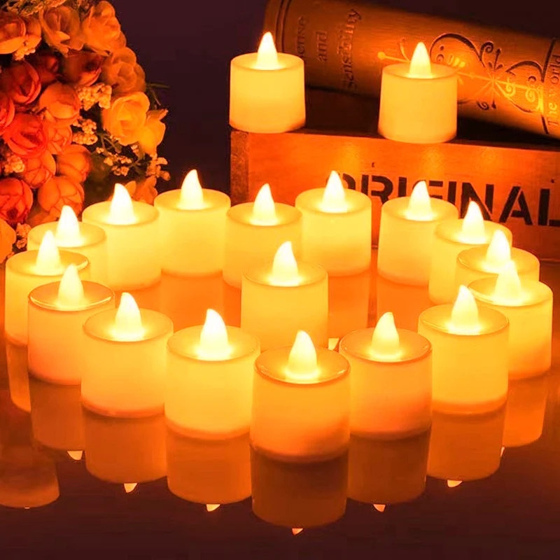 1pc คริสต์มาส Flameless LED แสงเทียนอิเล็กทรอนิกส์ / ชาหลายสี