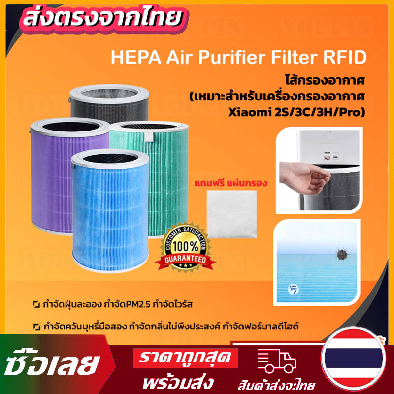 ราคาโปร (มี RFID)ไส้กรอง สำหรับ Xiaomi Mi Air Purifier Filter ไส้กรองอากาศ xiaomi รุ่น 2S , 2C , 2H , Pro , 3C , 3H