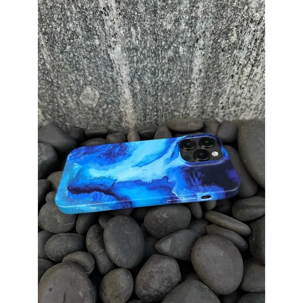 เคสป้องกันภาพวาดสีน้ำมันท้องฟ้าสีฟ้าสำหรับ iPhone 15PROMAX 13promax กันกระแทก11pro 12 14เคสโทรศัพท์ซิลิโคน7plus 16PROMAX XS 15pro 16plus มูลค่าสูง xsmax 15PLUS - รูปที่ 2