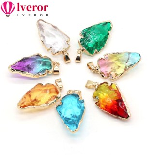 Lveror จี้สร้อยคอหิน 7 จักระ ทรงสามเหลี่ยม 20x30 มม. หลากสี สําหรับทําเครื่องประดับผู้หญิง