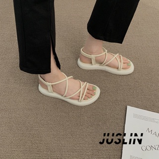 JUSLIN   รองเท้าแตะผู้หญิง ส้นแบน ใส่สบาย สไตล์เกาหลี รองเท้าแฟชั่น 2023 ใหม่  รุ่นใหม่ สไตล์เกาหลี ทันสมัย พิเศษ B98G1IK 37Z230910