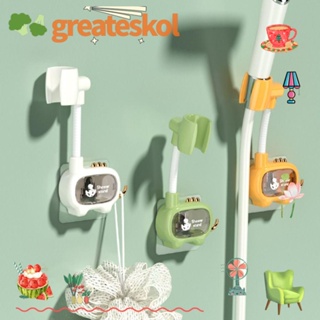 Greateskol ขาตั้งพลาสติก 360 องศา° ที่วางหัวฝักบัวอาบน้ํา แบบหมุนได้ มีกาวในตัว ปรับได้ ไม่ต้องเจาะผนัง สําหรับห้องน้ํา