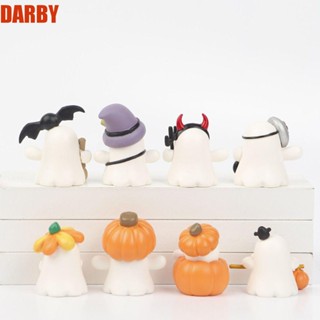 Darby โมเดลตุ๊กตาผีฟักทองฮาโลวีน ขนาดเล็ก 8 ชิ้น ต่อชุด อุปกรณ์เสริม สําหรับตกแต่งภูมิทัศน์ 8 ชิ้น ต่อชุด